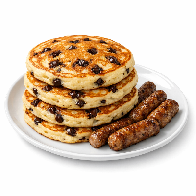 IHOP Pick-a-Pancake Combo Chocolate Chip Buttermilk Version with Sausage