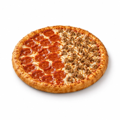 Iron Skillet 16 Inch Half Pepperoni and Half Sausage Pizza (Whole Pie)