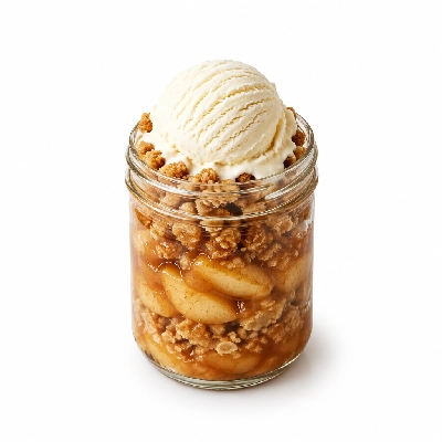 Iron Skillet Apple Pie à La Mode in Mason Jar