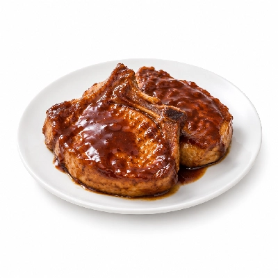 Iron Skillet Baked Pork Chops in BBQ Gravy