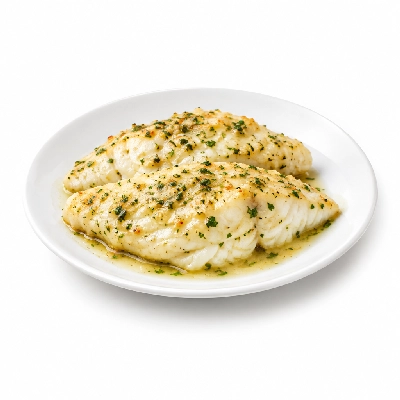 Iron Skillet Baked Whitefish Scampi