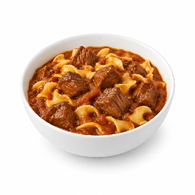 Iron Skillet Beef Goulash with Noodles