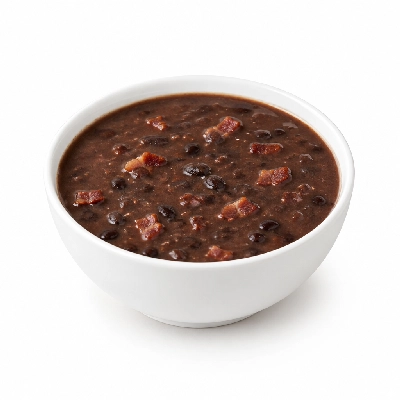 Iron Skillet Black Bean Bacon Soup