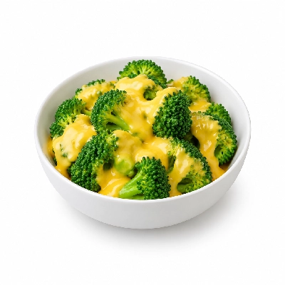 Iron Skillet Buttered Broccoli with Cheese Sauce