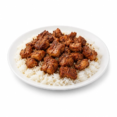 Iron Skillet Cajun Pork Tips with Rice