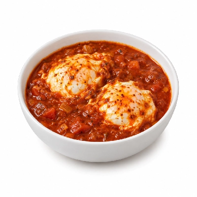 Iron Skillet Cajun Tomato Gravy with Poached Eggs