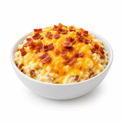 Iron Skillet Cheddar and Bacon Mashed Potatoes
