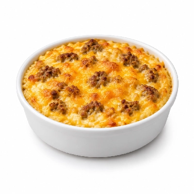 Iron Skillet Cheesy Grits and Sausage Casserole