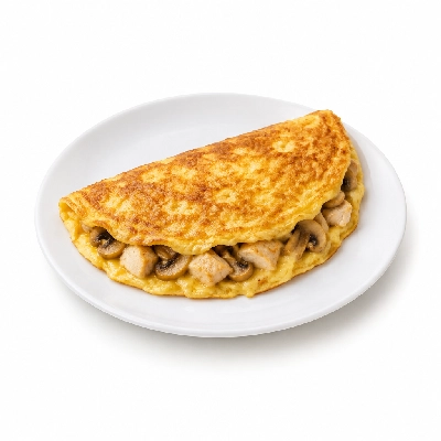 Iron Skillet Chicken and Mushroom Omelette