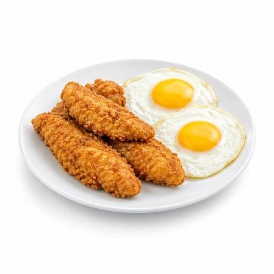 Iron Skillet Chicken Tenders and Eggs