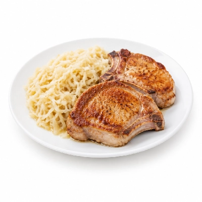 Iron Skillet Chops and Kraut