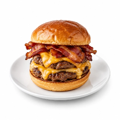 Iron Skillet Double Bacon & Cheese Steak Burger