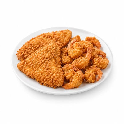 Iron Skillet Fried Fish and Shrimp