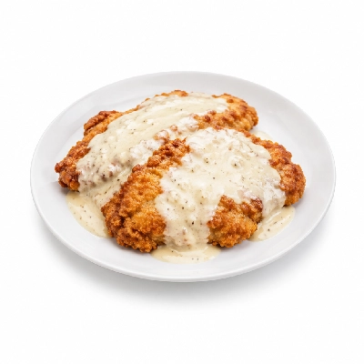 Iron Skillet Fried Pork Loin Fritters Alfredo