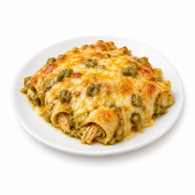 Iron Skillet Green Chile & Chicken Enchilada Casserole