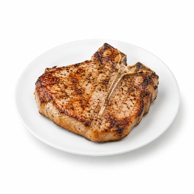 Iron Skillet Grilled Porterhouse Pork Chop