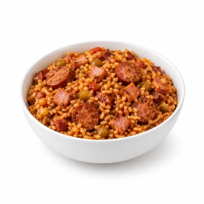 Iron Skillet Ham & Sausage Jambalaya