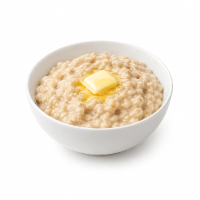 Iron Skillet Hot Cereal Oatmeal with Milk and Butter