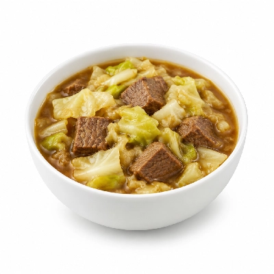 Iron Skillet Meat and Cabbage Stew