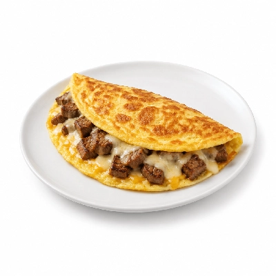 Iron Skillet Philly Cheesesteak Omelette