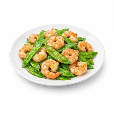 Iron Skillet Shrimp with Snow Peas