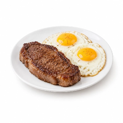Iron Skillet Sirloin Steak & Eggs (Cowboy Cut)