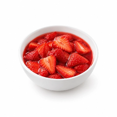Iron Skillet Sliced Strawberries in Juice