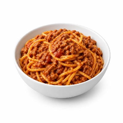 Iron Skillet Spaghetti with Meat Sauce and Garlic Bread