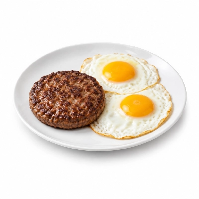 Iron Skillet Steerburger and Eggs