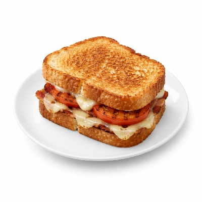 Iron Skillet Turkey Bacon Swiss and Grilled Tomato Melt