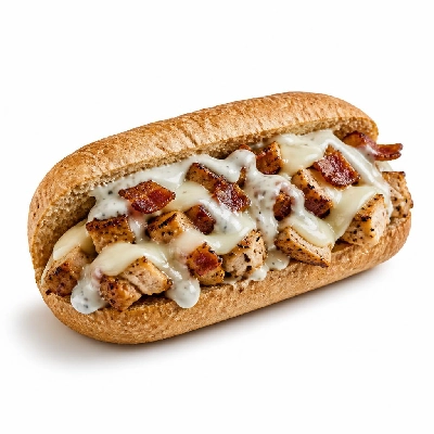 Jersey Mike's Hot Subs #26 Bacon Ranch Chicken Cheese Steak with Dressing Wheat Regular