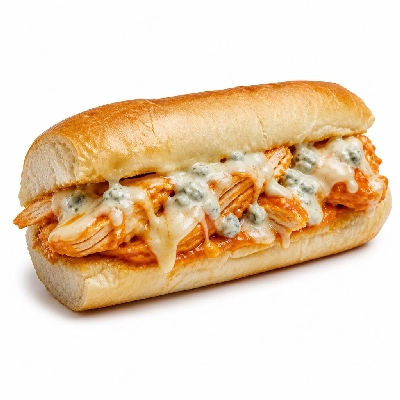 Jersey Mike's Hot Subs #44 Buffalo Chicken Cheese Steak with Blue Cheese Dressing White Regular