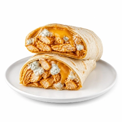 Jersey Mike's Hot Subs as Wraps Buffalo Chicken Cheesesteak with Blue Cheese Dressing Flour Tortilla