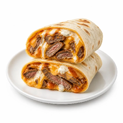 Jersey Mike's Hot Subs as Wraps Buffalo Steak Cheesesteak with Blue Cheese Dressing Flour Tortilla