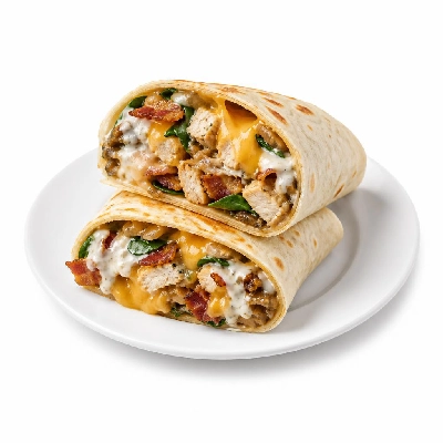 Jersey Mike's Hot Subs as Wraps Chicken Bacon Ranch Cheesesteak with Dressing Spinach