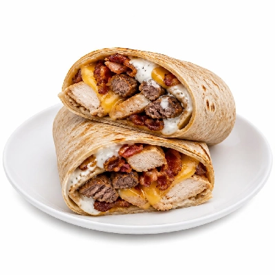 Jersey Mike's Hot Subs as Wraps Chicken Bacon Ranch Cheesesteak with Dressing Wheat