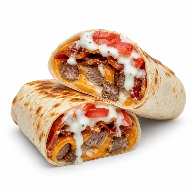 Jersey Mike's Hot Subs as Wraps Steak Bacon Ranch Cheesesteak with Dressing Tomato