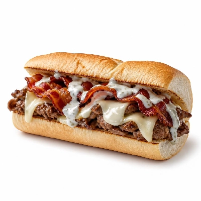 Jersey Mike's Hot Subs Steak Bacon Ranch Cheesesteak with Dressing in a Tub