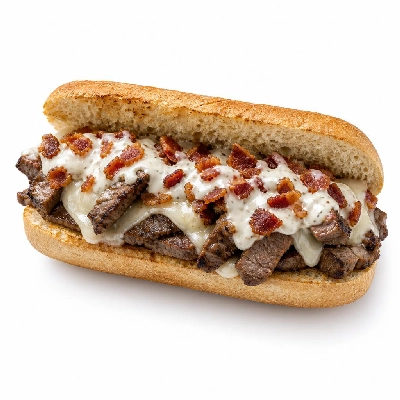 Jersey Mike's Hot Subs Steak Bacon Ranch Cheesesteak with Dressing Wheat Giant