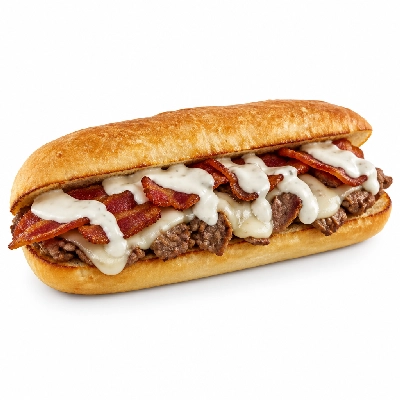 Jersey Mike's Hot Subs Steak Bacon Ranch Cheesesteak with Dressing Wheat Regular