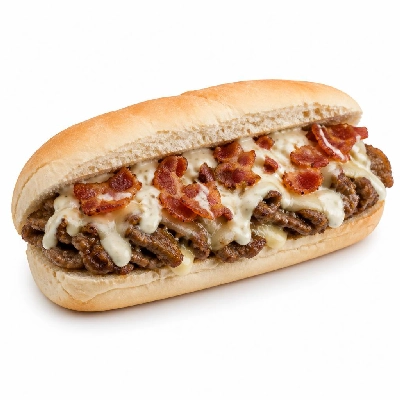 Jersey Mike's Hot Subs Steak Bacon Ranch Cheesesteak with Dressing White Giant