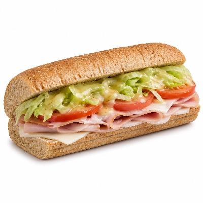 Jersey Mike's Original Number Thirteen on Wheat Bread with Mayonnaise Tomatoes Lettuce Olive Oil Blend Red Wine Vinegar and Oregano