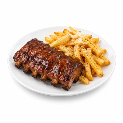 Johnny Carino's Beef Pork Items Italian Baby Back Ribs with Parmesan Fries