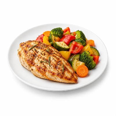 Johnny Carino's Chicken Items Lemon Rosemary Dinner with Vegetable Medley
