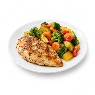 Johnny Carino's Chicken Items Lemon Rosemary Grandioso with Vegetable Medley