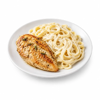 Johnny Carino's Chicken Items Lemon Rosemary Lunch with Pasta Alfredo Sauce