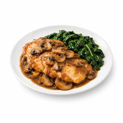 Johnny Carino's Chicken Items Marsala Dinner with Garlic Sauteed Spinach