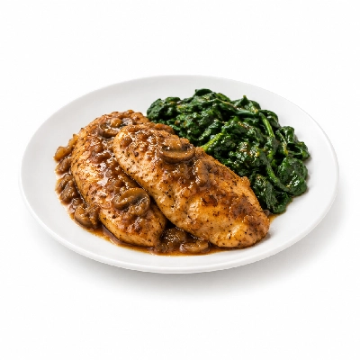 Johnny Carino's Chicken Items Marsala Lunch with Garlic Sauteed Spinach