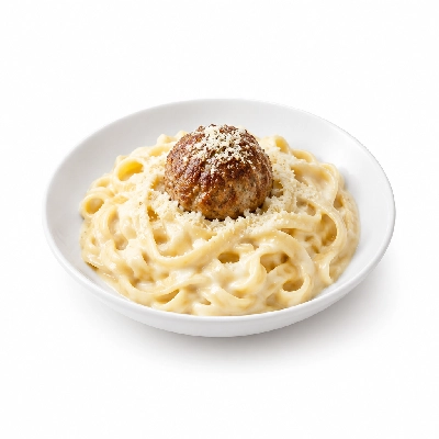 Johnny Carino's Kids Menu Items Fettuccini Alfredo with Meatball