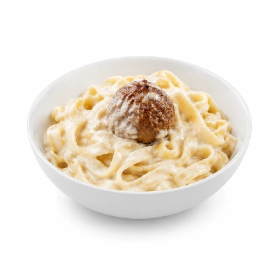 Johnny Carino's Kids Pastas with Alfredo Sauce and Meatball